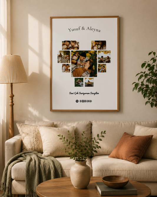 "Aşkın Kalbi" İsimli ve Şarkılı Poster & Tablo